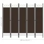 Biombo divisor de 5 paneles marrón 200x180 cm de vidaXL, Divisores de ambientes - Ref: Foro24-320708, Precio: 49,91 €, Descue...