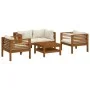 Garden furniture 5 pcs cream cushions solid acacia wood by , Garden sets - Ref: Foro24-3086934, Price: 685,43 €, Discount: %