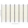 Divider screen with 6 panels white 240x180 cm by vidaXL, Room dividers - Ref: Foro24-320711, Price: 56,06 €, Discount: %