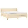 Box spring bed with cream fabric mattress 180x200 cm by , Beds and slatted bases - Ref: Foro24-3130134, Price: 572,04 €, Disc...