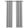 Verdunkelungsvorhänge mit Ösen in Leinenoptik, 2 Stück, grau, 140 x 225 cm von vidaXL, Vorhänge und Gardinen - Ref: Foro24-32...