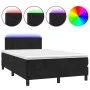 Box spring bed with mattress and LED black velvet 120x200 cm by , Beds and slatted bases - Ref: Foro24-3134455, Price: 366,42...
