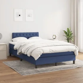 Box spring bed with blue fabric mattress 120x200 cm by , Beds and slatted bases - Ref: Foro24-3140287, Price: 384,73 €, Disco...