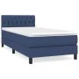 Box spring bed with blue fabric mattress 100x200 cm by , Beds and slatted bases - Ref: Foro24-3140279, Price: 321,97 €, Disco...