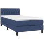 Box spring bed with blue fabric mattress 100x200 cm by , Beds and slatted bases - Ref: Foro24-3140279, Price: 321,97 €, Disco...