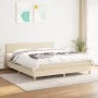 Box spring bed with cream fabric mattress 180x200 cm by , Beds and slatted bases - Ref: Foro24-3140478, Price: 560,81 €, Disc...