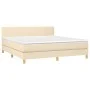 Box spring bed with cream fabric mattress 180x200 cm by , Beds and slatted bases - Ref: Foro24-3140478, Price: 560,81 €, Disc...