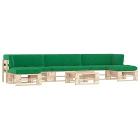 6-teiliges Palettenmöbel und imprägnierte Kiefernholzkissen von , Gartensets - Ref: Foro24-3066966, Preis: 481,74 €, Rabatt: %