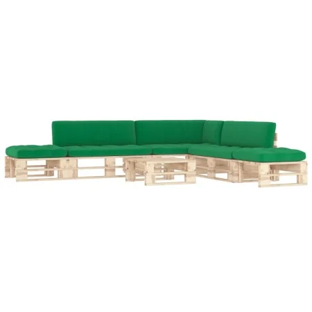 6-piece pallet furniture and impregnated pine wood cushions by , Garden sets - Ref: Foro24-3066894, Price: 484,13 €, Discount: %