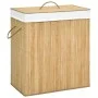 Cesto de ropa sucia de bambú 2 secciones 100 l de vidaXL, Cestas para ropa - Ref: Foro24-320740, Precio: 49,76 €, Descuento: %