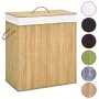 Cesto de ropa sucia de bambú 2 secciones 100 l de vidaXL, Cestas para ropa - Ref: Foro24-320740, Precio: 49,76 €, Descuento: %