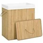 Cesto de ropa sucia de bambú 2 secciones 100 l de vidaXL, Cestas para ropa - Ref: Foro24-320740, Precio: 49,76 €, Descuento: %