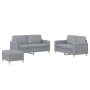 Juego de sofás con cojines 3 piezas tela gris claro de , Sofás - Ref: Foro24-3202094, Precio: 486,21 €