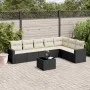 8-teiliges Gartensofa-Set und Kissen aus schwarzem Kunststoff-Rattan. von , Modulare Sofas für den Außenbereich - Ref: Foro24...