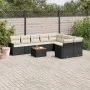 Set de sofás de jardín 10 pzas cojines ratán sintético negro by , Garden sets - Ref: Foro24-3258710, Price: 581,28 €, Discoun...