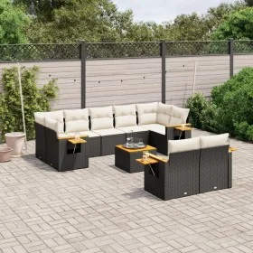 Set de sofás de jardín 10 pzas cojines ratán sintético negro by , Garden sets - Ref: Foro24-3259536, Price: 598,31 €, Discoun...