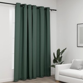 Blackout curtain with green linen look and eyelets 290x245 cm by vidaXL, Curtains and curtains - Ref: Foro24-321187, Price: 5...