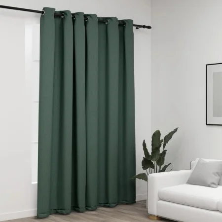 Blickdichter Vorhang mit Ösen grüne Leinenoptik 290x245 cm von vidaXL, Vorhänge und Gardinen - Ref: Foro24-321187, Preis: 56,...