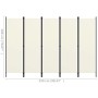 White 5-panel room divider screen 250x180 cm by vidaXL, Room dividers - Ref: Foro24-320723, Price: 37,97 €, Discount: %