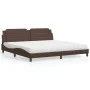 Bed with brown synthetic leather mattress 200x200 cm by , Beds and slatted bases - Ref: Foro24-3208889, Price: 441,03 €, Disc...