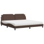 Bett mit brauner Kunstledermatratze 200x200 cm von , Betten und Lattenroste - Ref: Foro24-3208889, Preis: 464,79 €, Rabatt: %