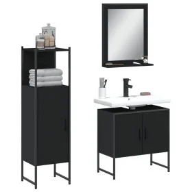Set de muebles de baño 3 piezas madera contrachapada negro by , Bathroom furniture - Ref: Foro24-3214344, Price: 135,19 €, Di...