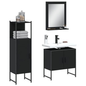 Set de muebles de baño 3 piezas madera contrachapada negro by , Bathroom furniture - Ref: Foro24-3214344, Price: 135,17 €, Di...