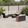 Set de sofás de jardín 10 pzas cojines ratán sintético negro by , Garden sets - Ref: Foro24-3260376, Price: 600,23 €, Discoun...