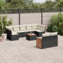 Set de sofás de jardín 10 pzas cojines ratán sintético negro by , Garden sets - Ref: Foro24-3260376, Price: 601,02 €, Discoun...