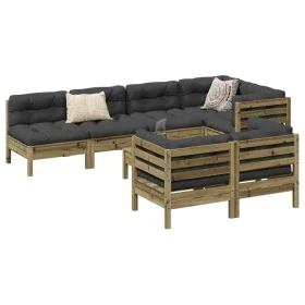 Gartensofa-Set, 8-teilig, mit Kissen, imprägnierte Kiefernholzmöbel von , Gartensets - Ref: Foro24-3299352, Preis: 664,79 €, ...