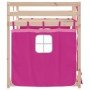 Etagenbett mit Vorhängen aus massivem rosa Kiefernholz 90x200 cm von , Betten und Lattenroste - Ref: Foro24-3283894, Preis: 2...