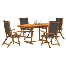 Juego comedor de jardín 5 pzas madera maciza acacia y textileno by , Garden sets - Ref: Foro24-3279266, Price: 552,16 €, Disc...