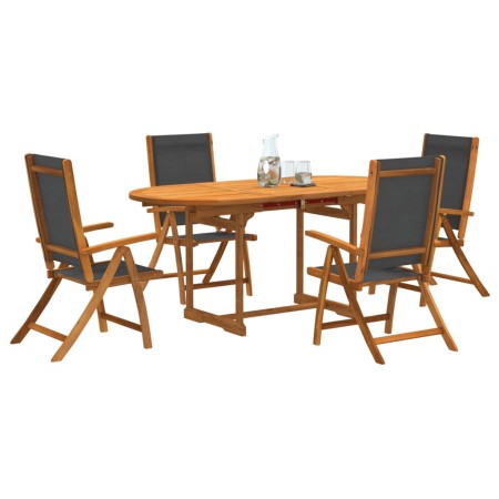 Juego comedor de jardín 5 pzas madera maciza acacia y textileno by , Garden sets - Ref: Foro24-3279266, Price: 577,01 €, Disc...