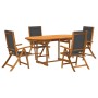Juego comedor de jardín 5 pzas madera maciza acacia y textileno by , Garden sets - Ref: Foro24-3279266, Price: 577,01 €, Disc...