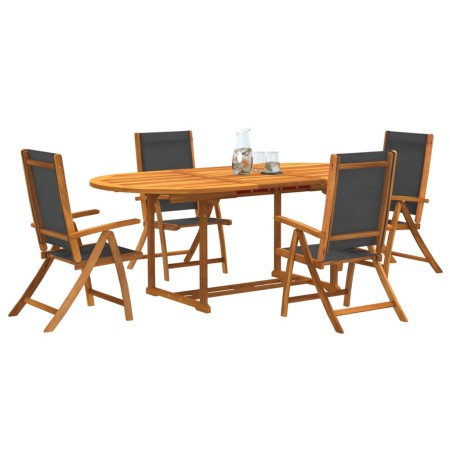 Garden dining set 5 pieces solid acacia wood and textilene by , Garden sets - Ref: Foro24-3279258, Price: 612,94 €, Discount: %
