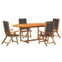 Garden dining set 5 pieces solid acacia wood and textilene by , Garden sets - Ref: Foro24-3279258, Price: 612,94 €, Discount: %