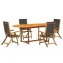Juego comedor de jardín 5 pzas madera maciza acacia y textileno de , Conjuntos de jardín - Ref: Foro24-3279258, Precio: 613,9...