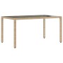 Set comedor jardín 7 pzas cojines ratán sintético vidrio beige by , Garden sets - Ref: Foro24-3278570, Price: 526,30 €, Disco...