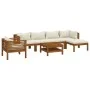 Gartenmöbel 7 Stück creme Kissen massives Akazienholz von , Gartensets - Ref: Foro24-3086930, Preis: 886,20 €, Rabatt: %