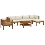 Gartenmöbel 7 Stück creme Kissen massives Akazienholz von , Gartensets - Ref: Foro24-3086930, Preis: 925,24 €, Rabatt: %