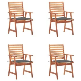 Garden dining chairs and cushions 4 pcs solid acacia wood by , Garden chairs - Ref: Foro24-3078320, Price: 307,24 €, Discount: %