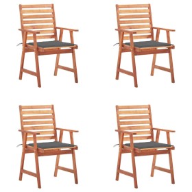 Sillas comedor de jardín y cojines 4 uds madera maciza acacia de , Sillas de jardín - Ref: Foro24-3078320, Precio: 313,55 €, ...