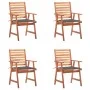 Sillas comedor de jardín y cojines 4 uds madera maciza acacia de , Sillas de jardín - Ref: Foro24-3078320, Precio: 310,68 €, ...