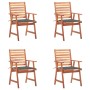 Sillas comedor de jardín y cojines 4 uds madera maciza acacia de , Sillas de jardín - Ref: Foro24-3078320, Precio: 313,55 €, ...