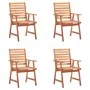 Sillas comedor de jardín y cojines 4 uds madera maciza acacia de , Sillas de jardín - Ref: Foro24-3078320, Precio: 310,68 €, ...