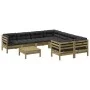 Set de sofás jardín 9 pzas con cojines madera pino impregnada de , Conjuntos de jardín - Ref: Foro24-3299376, Precio: 806,15 ...