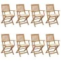 Klappbare Gartenstühle, 8 Stück, massives Akazienholz und Kissen von , Gartenstühle - Ref: Foro24-3074969, Preis: 464,63 €, R...