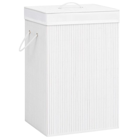Cesto de la ropa sucia de bambú 2 secciones blanco 72 l de vidaXL, Cestas para ropa - Ref: Foro24-320743, Precio: 41,53 €, De...