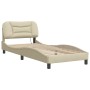 Bettgestell mit cremefarbenem Stoffkopfteil 80x200 cm von , Betten und Lattenroste - Ref: Foro24-3207735, Preis: 133,89 €, Ra...