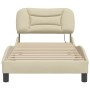 Bettgestell mit cremefarbenem Stoffkopfteil 80x200 cm von , Betten und Lattenroste - Ref: Foro24-3207735, Preis: 133,89 €, Ra...